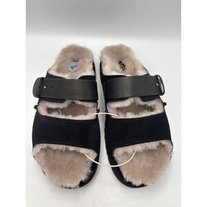 UGG CLASSIC SHEEPSKIN GREENPORT STRAP‎ SLIDE SLIPPERS, WOMEN US 7